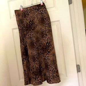 Animal Print Flared Skirt
